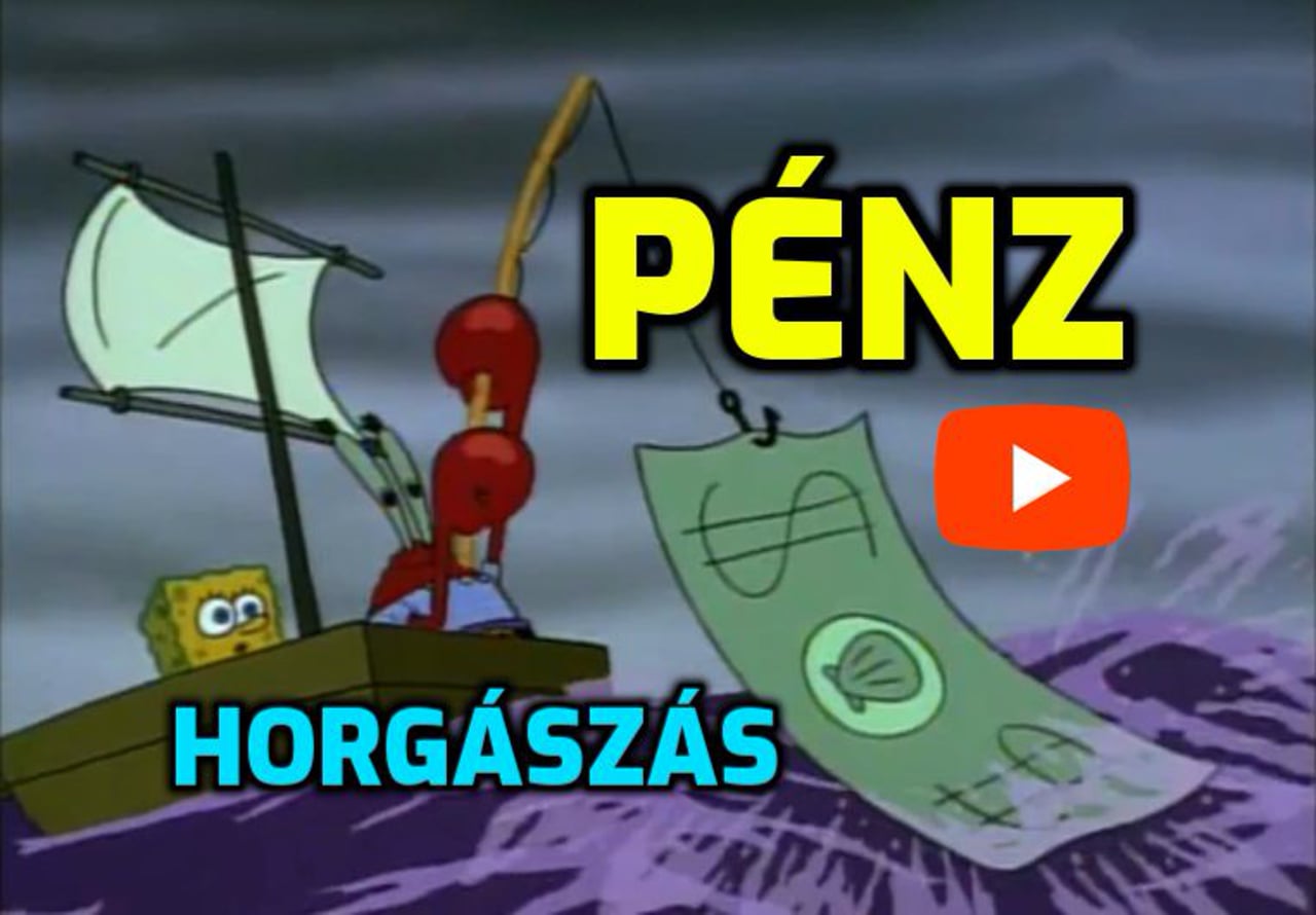 Spongyabob + Rák PÉNZT horgászik videó
